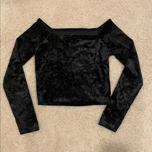 GAP Black Velvet Square Neck Crop Top